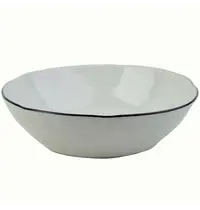 Inspire Diepe Borden | BLACK PEPPER | Porselein | Wit | 4 Stuks | Ø220x58(h)mm 