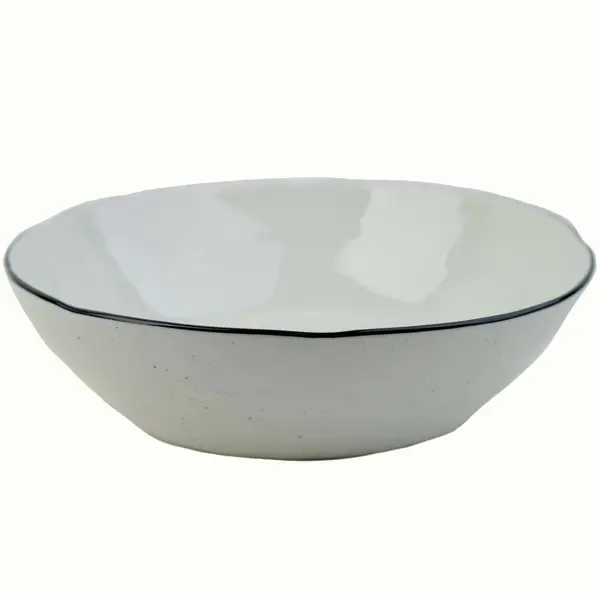 Diepe Borden | BLACK PEPPER | Porselein | Wit | 4 Stuks | Ø220x58(h)mm