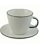 Inspire Kopjes | BLACK PEPPER | Porselein | Wit | 25cl | Incl. Schotels | 4 Stuks | Ø92x75(h)mm 