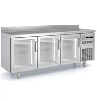 Coreco Koelwerkbank | 600 RANGE | 380L | 3 Glasdeuren | -2°C/+8°C | Geforceerd | Temperatuuralarm | Achteropstand | 2020x600x850/950(h)mm