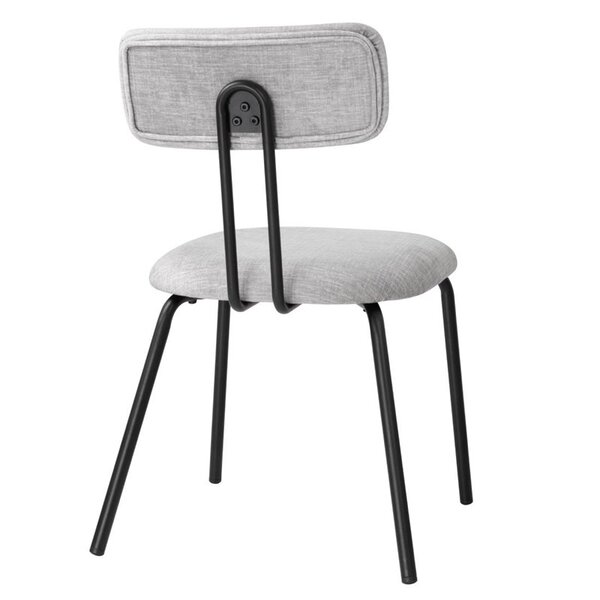 Stoelen | FAIRFIELD | Stof/Metaal | Grijs | Zwart Frame | Indoor | Stapelbaar | 2 Stuks | 485x495x755(h)mm