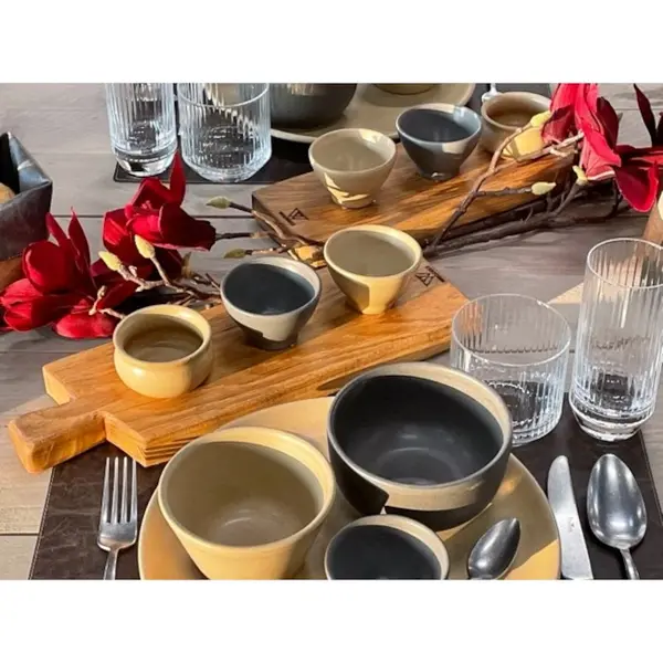 Dipschaaltjes | PRATO TAUPE | Keramiek | Leigrijs | 8cl | 24 Stuks | Ø75x50(h)mm