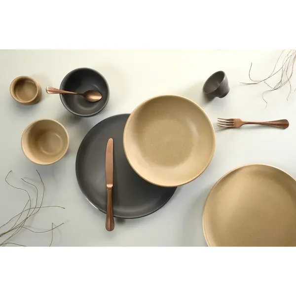 Dipschaaltjes | PRATO TAUPE | Keramiek | Leigrijs | 8cl | 24 Stuks | Ø75x50(h)mm