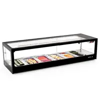 SAYL Sushivitrine | LOGIC | Zwart | 6x 1/3 GN | 0°C/+4°C | Statisch | 1 Niveau | Externe Koeling (Excl.) | 1190x380x300(h)mm