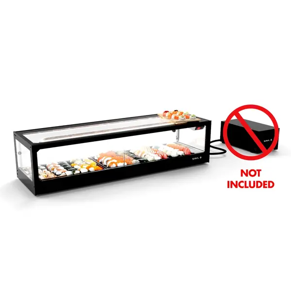 Sushivitrine | LOGIC | Zwart | 0°C/+4°C | Statisch | 1 Niveau | Externe Koeling (Excl.) | 1190x380x300(h)mm