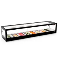 SAYL Sushivitrine | LOGIC | Zwart | 8x 1/3 GN | 0°C/+4°C | Statisch | 1 Niveau | Externe Koeling (Excl.) | 1540x380x300(h)mm