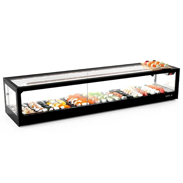 Sushivitrine | LOGIC | Zwart | 0°C/+4°C | Statisch | 1 Niveau | Externe Koeling (Excl.) | 1540x380x300(h)mm