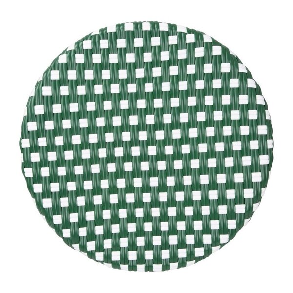 Barkrukken | Rotan/Aluminium | Groen | Houtlook Frame | In-/Outdoor | Stapelbaar | 2 Stuks | Ø360x755(h)mm