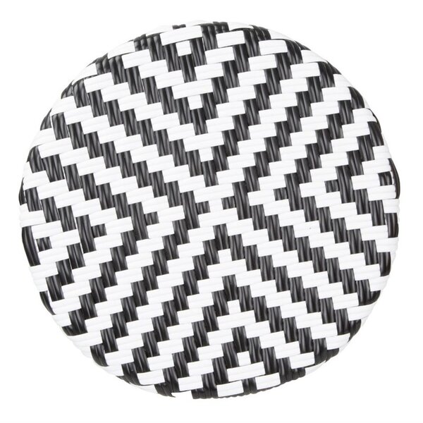 Barkrukken | Rotan/Aluminium | Zwart | Houtlook Frame | In-/Outdoor | Stapelbaar | 2 Stuks | Ø360x755(h)mm