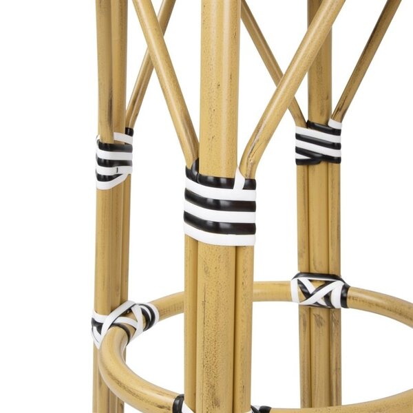 Barkrukken | Rotan/Aluminium | Zwart | Houtlook Frame | In-/Outdoor | Stapelbaar | 2 Stuks | Ø360x755(h)mm