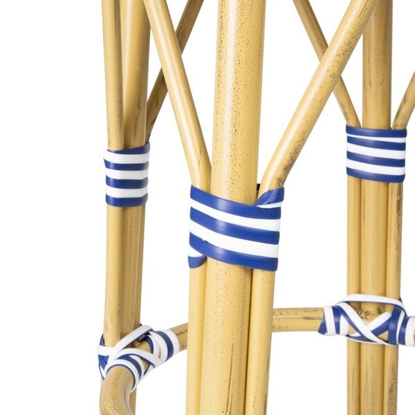 Barkrukken | Rotan/Aluminium | Blauw | Houtlook Frame | In-/Outdoor | Stapelbaar | 2 Stuks | Ø360x755(h)mm