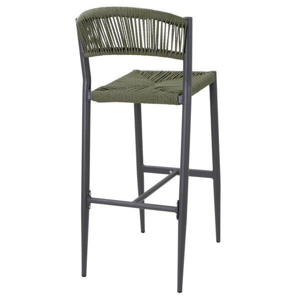 Barkrukken | EDEN | Rotan/Aluminium | Groen | Donkergrijs Frame | In-/Outdoor | 2 Stuks | 425x530x1040(h)mm