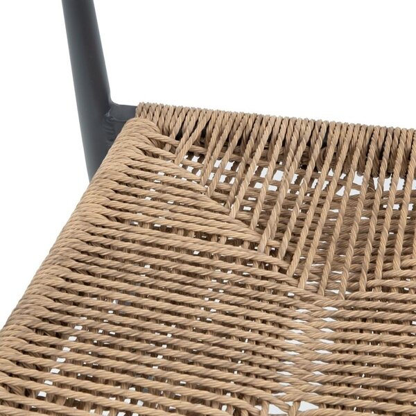 Barkrukken | EDEN | Rotan/Aluminium | Naturel | Donkergrijs Frame | In-/Outdoor | 2 Stuks | 425x530x1040(h)mm