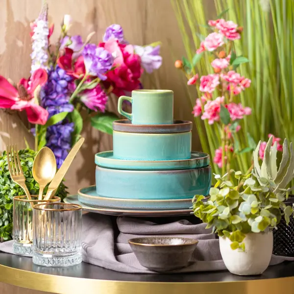 Kopjes | LAGUNA | Keramiek | Azuurblauw | 18.5cl | 12 Stuks | Ø75x65(h)mm