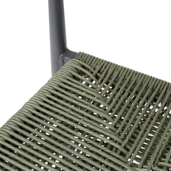 Stoelen | EDEN | Rotan/Aluminium | Groen | Donkergrijs Frame | In-/Outdoor | Stapelbaar | 4 Stuks | 595x572x768(h)mm