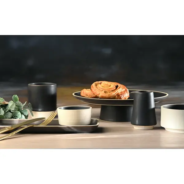 Melkkannetjes | ATLAS | Keramiek | Zwart | 17cl | 6 Stuks | Ø40x100(h)mm