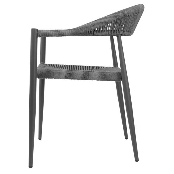 Stoelen | EDEN | Rotan/Aluminium | Antraciet | Donkergrijs Frame | In-/Outdoor | Stapelbaar | 4 Stuks | 595x572x768(h)mm