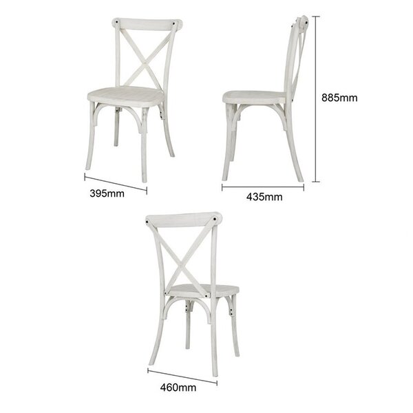 Stoelen | MANHATTAN | Hars | Wit | In-/Outdoor | Stapelbaar | 4 Stuks | 460x435x885(h)mm
