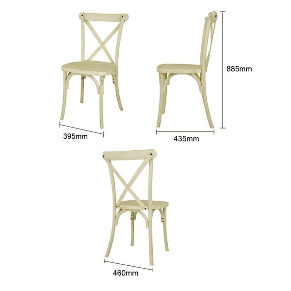 Stoelen | MANHATTAN | Hars | Naturel | In-/Outdoor | Stapelbaar | 4 Stuks | 460x435x885(h)mm