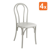 Bolero Stoelen | SOHO BENTWOOD | Hars | Wit | In-/Outdoor | Stapelbaar | 4 Stuks | 410x435x915(h)mm