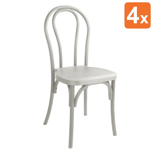 Stoelen | SOHO BENTWOOD | Hars | Wit | In-/Outdoor | Stapelbaar | 4 Stuks | 410x435x915(h)mm