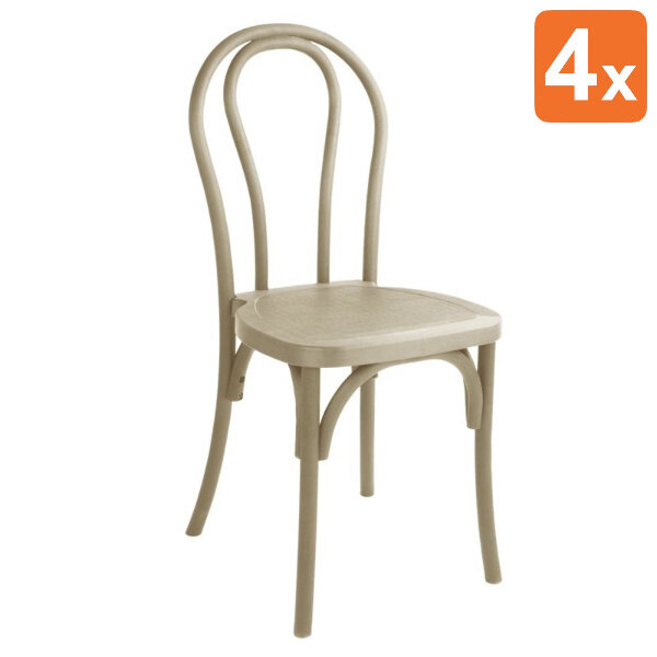 Stoelen | SOHO BENTWOOD | Hars | Naturel | In-/Outdoor | Stapelbaar | 4 Stuks | 410x435x915(h)mm