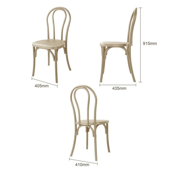 Stoelen | SOHO BENTWOOD | Hars | Naturel | In-/Outdoor | Stapelbaar | 4 Stuks | 410x435x915(h)mm