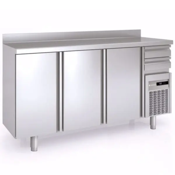 Koelwerkbank | 600 RANGE | 504L | 3 Deuren + 2 Laden | -2°C/+8°C | Statisch + Ventilator | Temperatuuralarm | Achteropstand | 2020x600x1040/1140(h)mm