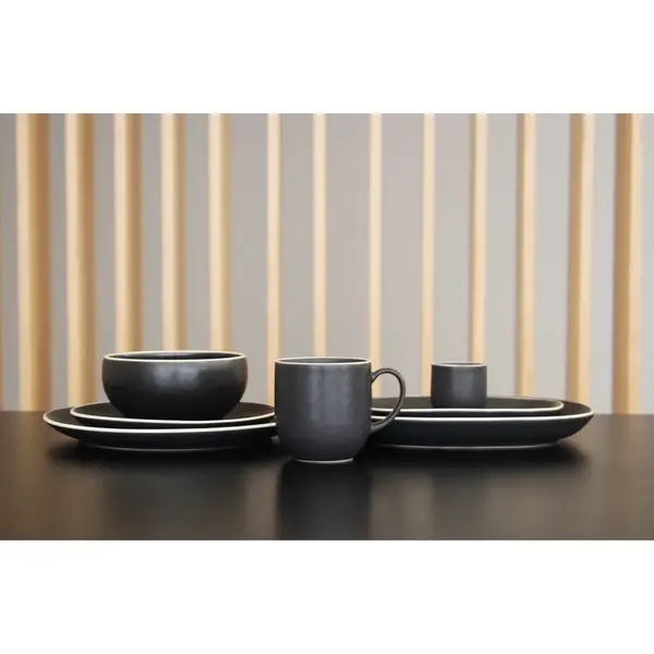 Borden | EDGE | Keramiek | Zwart | 6 Stuks | Ø275mm
