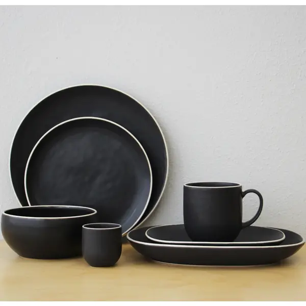 Espressokopjes | EDGE | Keramiek | Zwart | 9cl | 6 Stuks | Ø55x60(h)mm