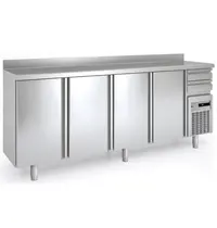 Coreco Koelwerkbank | 600 RANGE | 684L | 4 Deuren + 2 Laden | -2°C/+8°C | Geforceerd | Temperatuuralarm | Achteropstand | 2545x600x1040/1140(h)mm