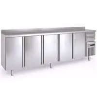 Coreco Koelwerkbank | 600 RANGE | 863L | 5 Deuren + 2 Laden | -2°C/+8°C | Geforceerd | Temperatuuralarm | Achteropstand | 3070x600x1040/1140(h)mm