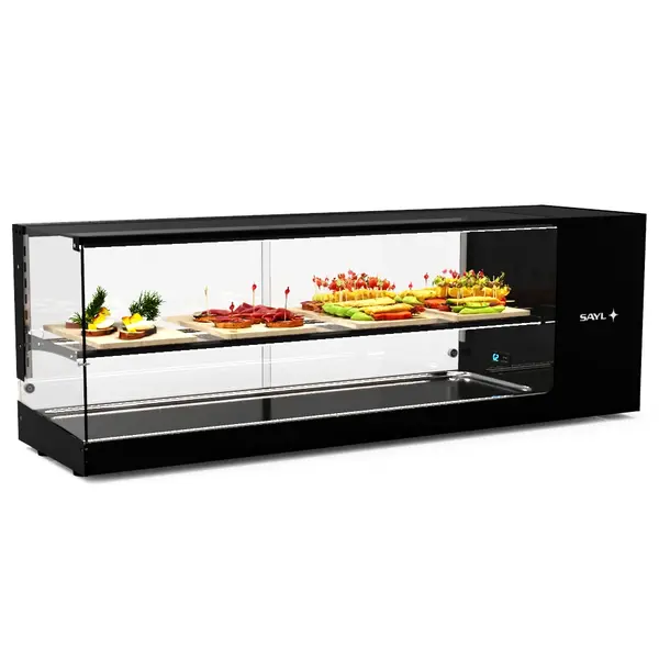 Tapasvitrine | LOGIC | Zwart | +2°C/+6°C | Statisch | 2 Niveaus | 1320x380x460(h)mm