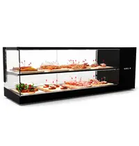 SAYL Tapasvitrine | LOGIC | Zwart | +2°C/+6°C | Statisch | 2 Niveaus | 1320x380x460(h)mm 