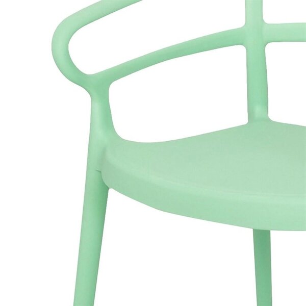 Stoelen | MATEO | Plastic | Mintgroen | In-/Outdoor | Stapelbaar | 2 Stuks | 545x485x755(h)mm