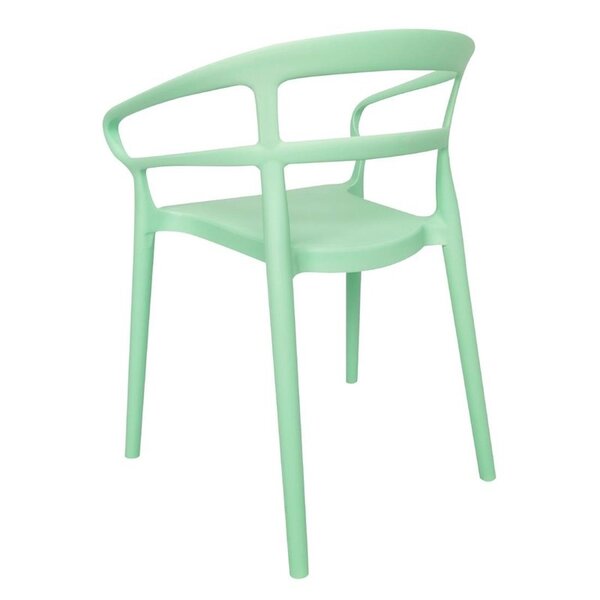 Stoelen | MATEO | Plastic | Mintgroen | In-/Outdoor | Stapelbaar | 2 Stuks | 545x485x755(h)mm