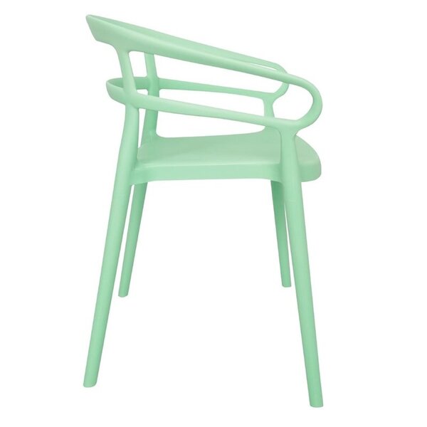 Stoelen | MATEO | Plastic | Mintgroen | In-/Outdoor | Stapelbaar | 2 Stuks | 545x485x755(h)mm