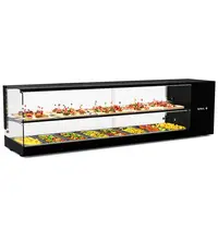 SAYL Tapasvitrine | LOGIC | Zwart | 8x 1/3 GN | +2°C/+6°C | Statisch | 2 Niveaus | 1680x380x460(h)mm