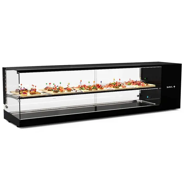 Tapasvitrine | LOGIC | Zwart | +2°C/+6°C | Statisch | 2 Niveaus | 1680x380x460(h)mm