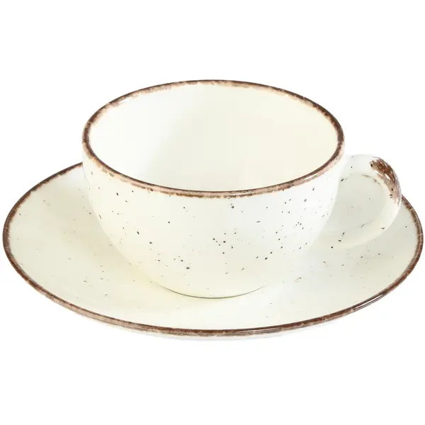 Kopjes | ENT SIDE | Porselein | Beige | 21cl | Incl. Shotels | 6 Stuks | Ø95x55(h)mm