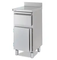 Coreco Koffiewerkbank | 600 RANGE | RVS | Draaideur + Afkloplade | Achteropstand | 475x600x1040/1140(h)mm