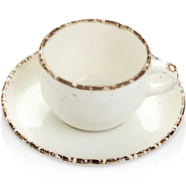 Kopjes | ENT SIDE | Porselein | Beige | 17cl | Incl. Shotels | 12 Stuks | Ø80x75(h)mm