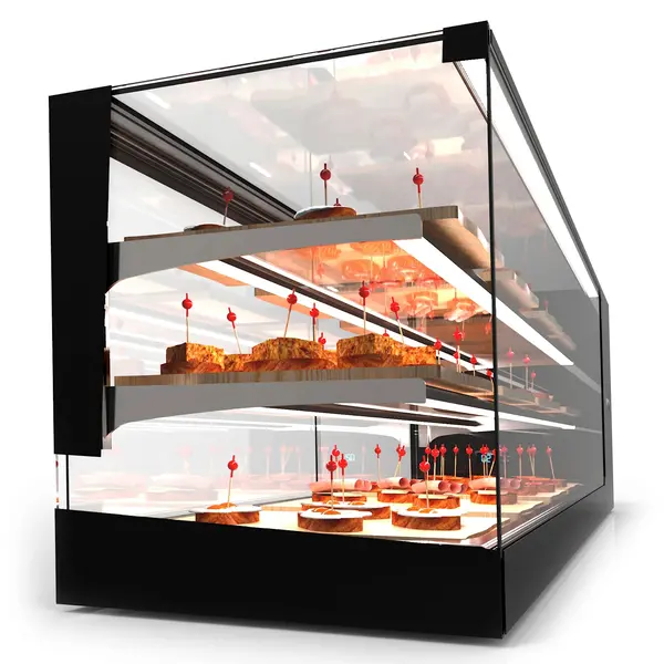 Tapasvitrine | LOGIC | Zwart | 4x 1/3 GN | +2°C/+6°C | Statisch | 3 Niveaus | 970x380x460(h)mm