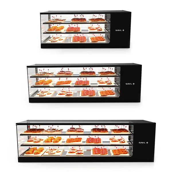 Tapasvitrine | LOGIC | Zwart | 4x 1/3 GN | +2°C/+6°C | Statisch | 3 Niveaus | 970x380x460(h)mm