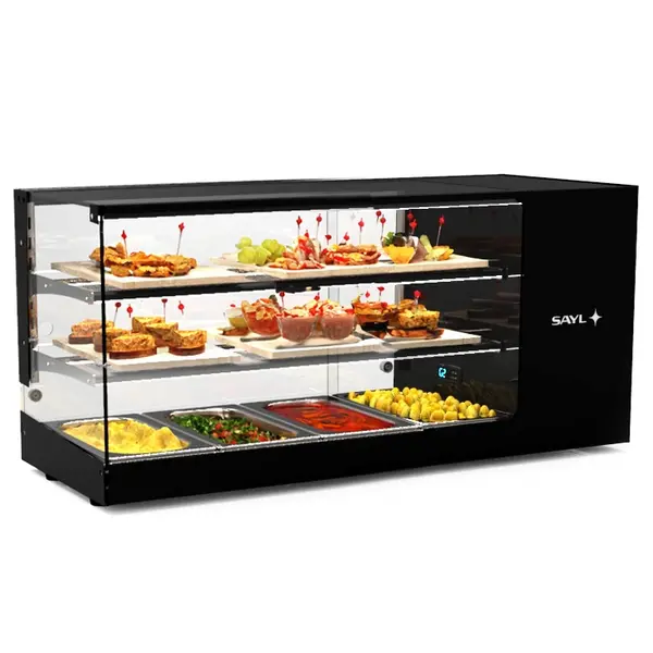 Tapasvitrine | LOGIC | Zwart | 4x 1/3 GN | +2°C/+6°C | Statisch | 3 Niveaus | 970x380x460(h)mm