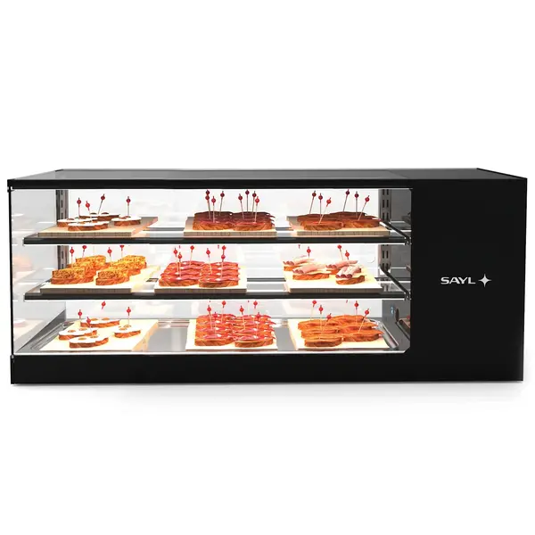 Tapasvitrine | LOGIC | Zwart | 4x 1/3 GN | +2°C/+6°C | Statisch | 3 Niveaus | 970x380x460(h)mm