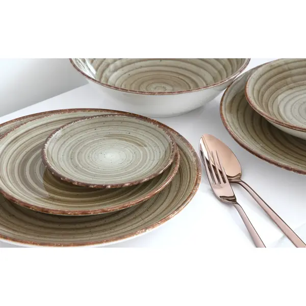 Borden | ENT TERRA | Porselein | Ecru | 12 Stuks | Ø150mm