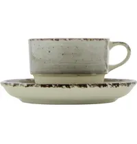 Gural Kopjes | ENT TERRA | Porselein | Ecru  | 17cl | Incl. Schotels | 12 Stuks | Ø80x75(h)mm 