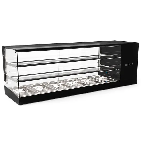 Tapasvitrine | LOGIC | Zwart | 6x 1/3 GN | +2°C/+6°C | Statisch | 3 Niveaus | 1320x380x460(h)mm