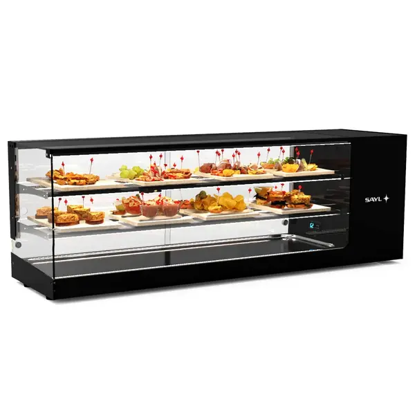 Tapasvitrine | LOGIC | Zwart | +2°C/+6°C | Statisch | 3 Niveaus | 1320x380x460(h)mm